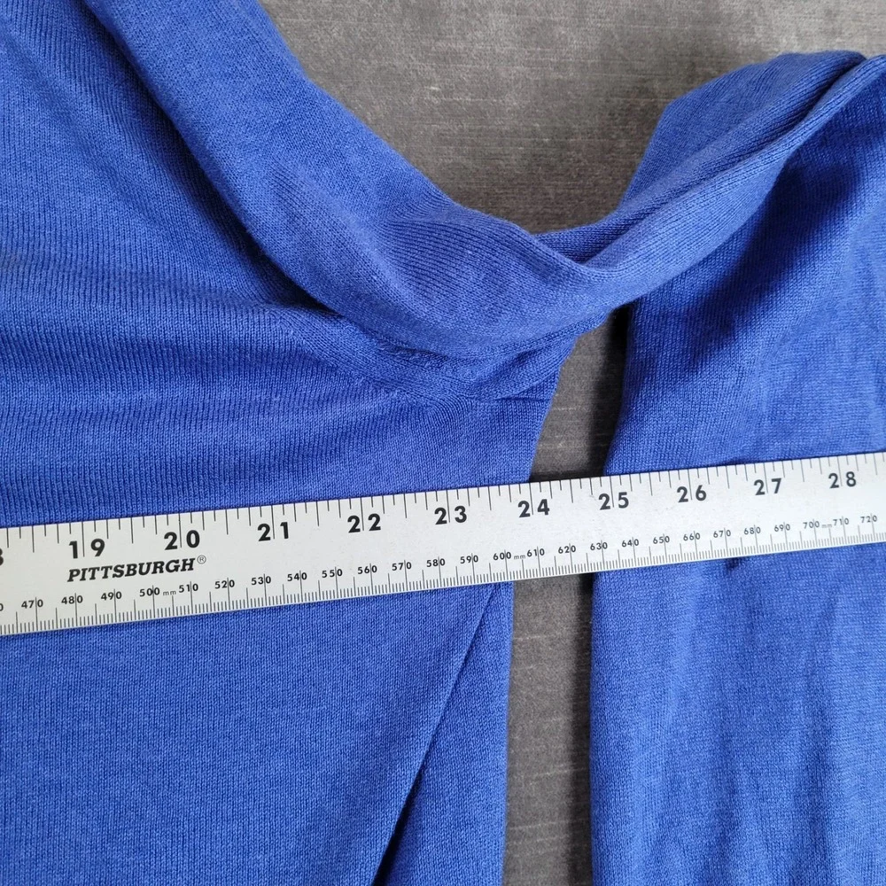 Banana Republic Luxury‎ Blend V Neck Sweater Mens XL Blue Silk Cotton Cashmere